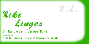 mike linges business card